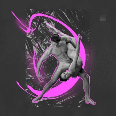 expression feelings passion and love artwork with emotional couple of dancers in motion
